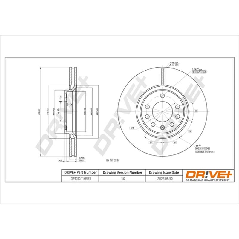 DRVE DP1010.11.0361 stabdžių diskas