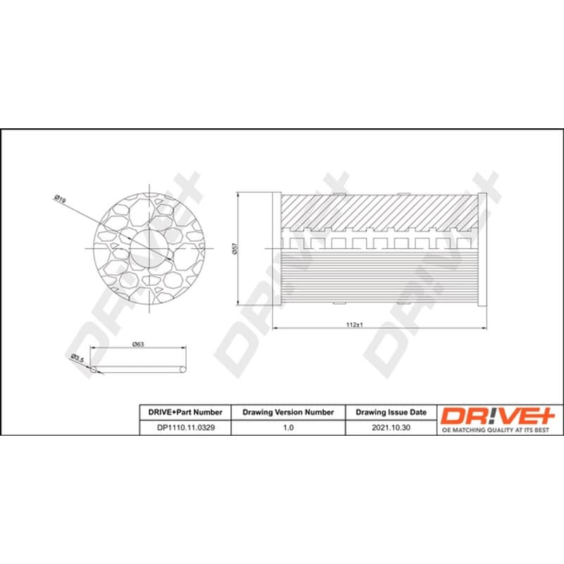 DRVE DP1110.11.0329 alyvos filtras