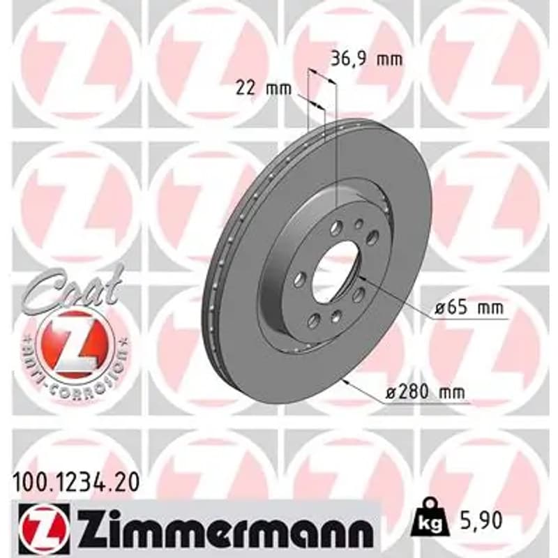 ZIMMERMANN stabdžių diskas 100.1234.20