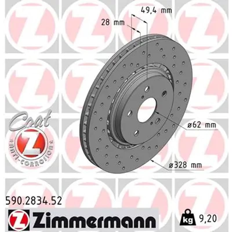 ZIMMERMANN stabdžių diskas 590.2834.52