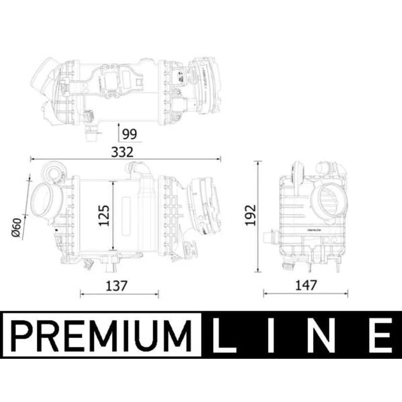 MAHLE CI 616 000P tarpinis suslėgto oro aušintuvas, kompresorius