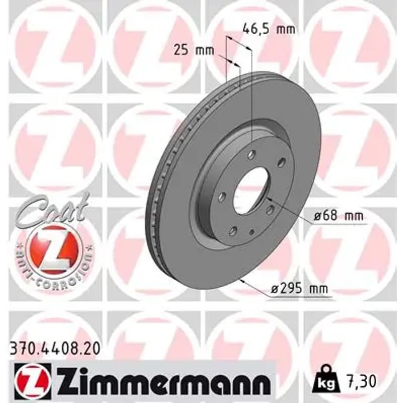 ZIMMERMANN stabdžių diskas 370.4408.20