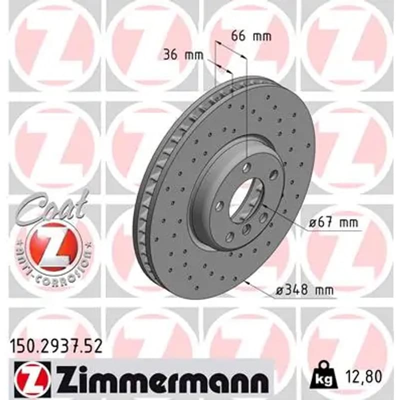 ZIMMERMANN stabdžių diskas 150.2937.52