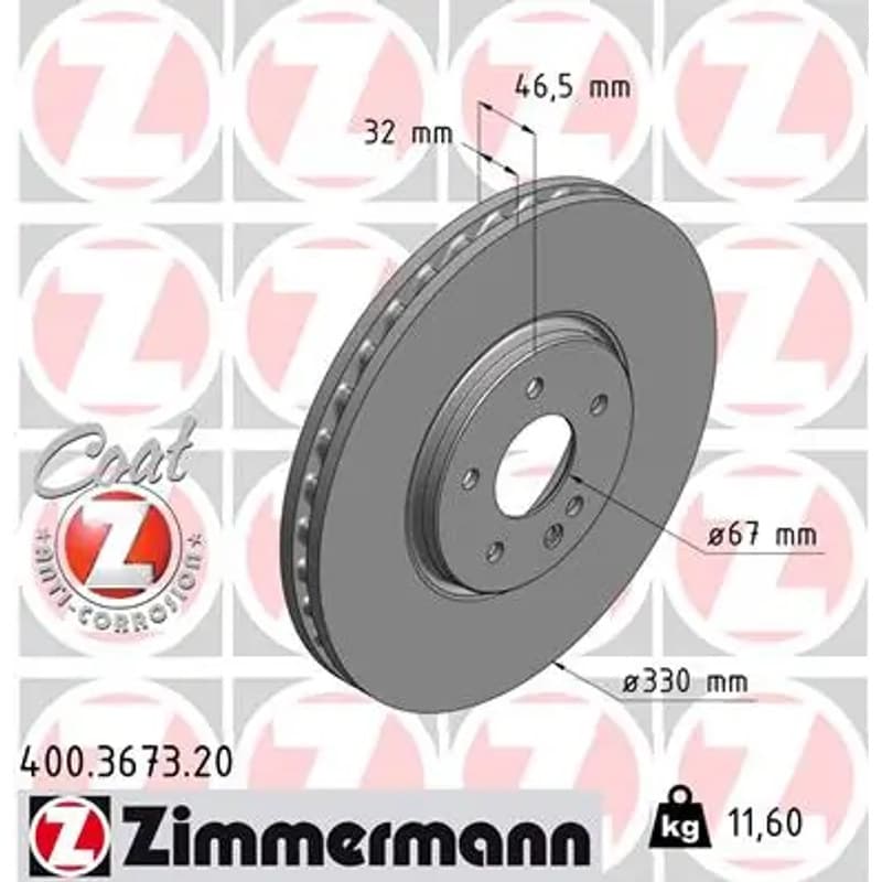 ZIMMERMANN stabdžių diskas 400.3673.20