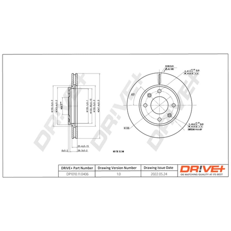 DRVE stabdžių diskas DP1010.11.0406
