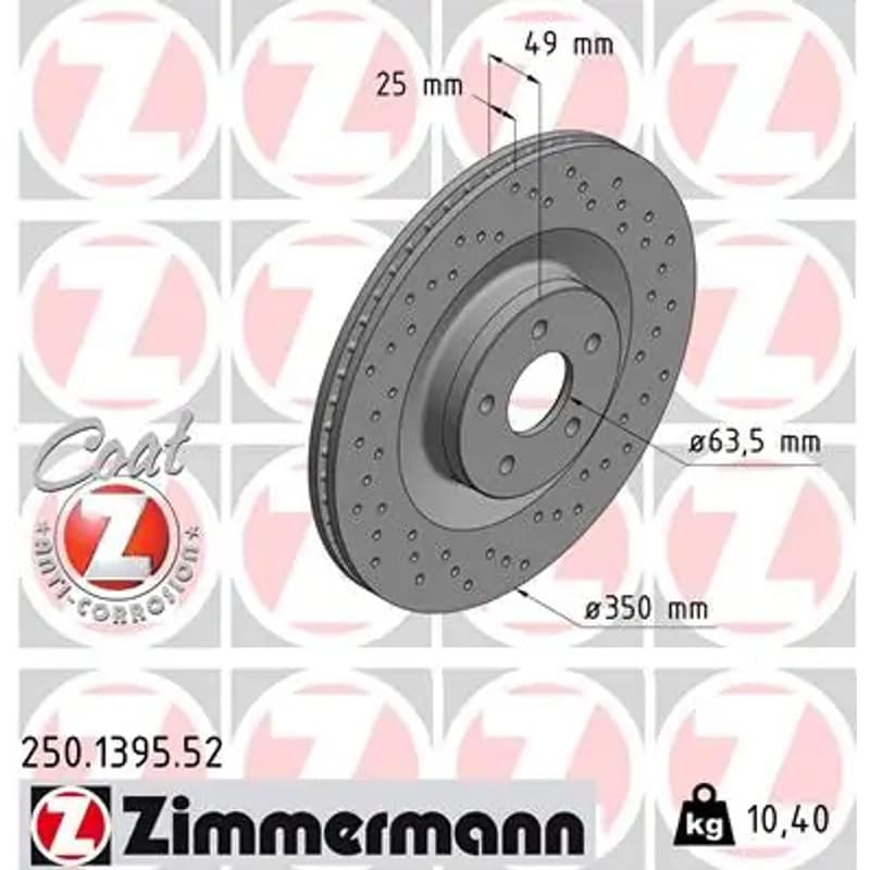ZIMMERMANN stabdžių diskas 250.1395.52