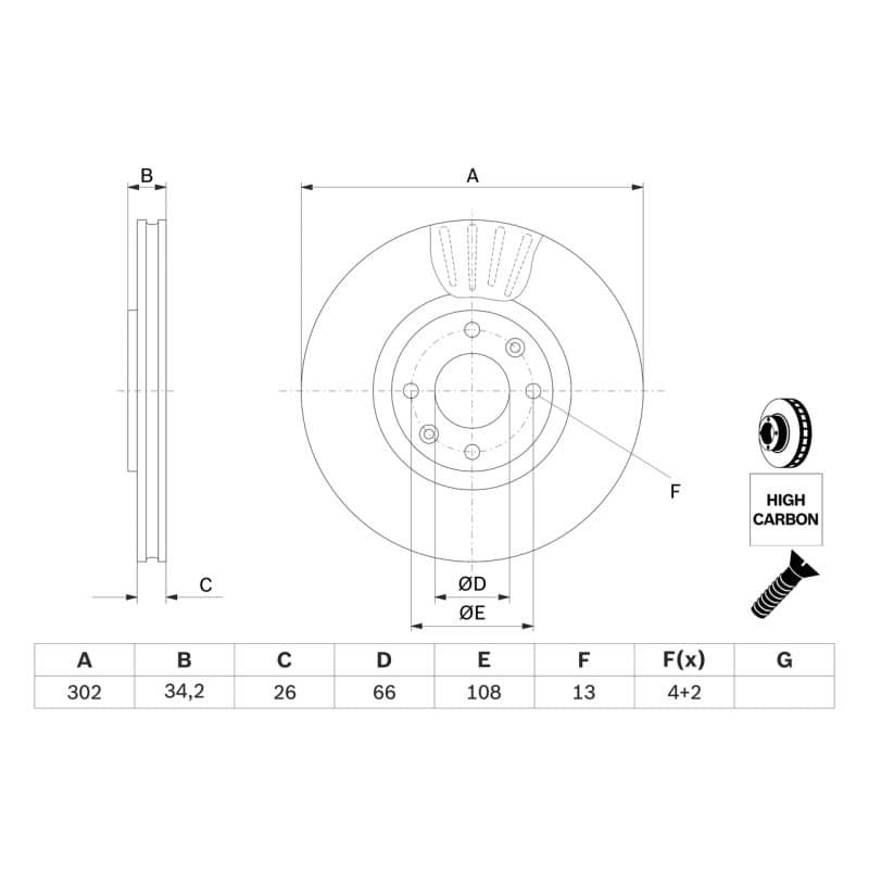 BOSCH 0 986 479 C72 stabdžių diskas