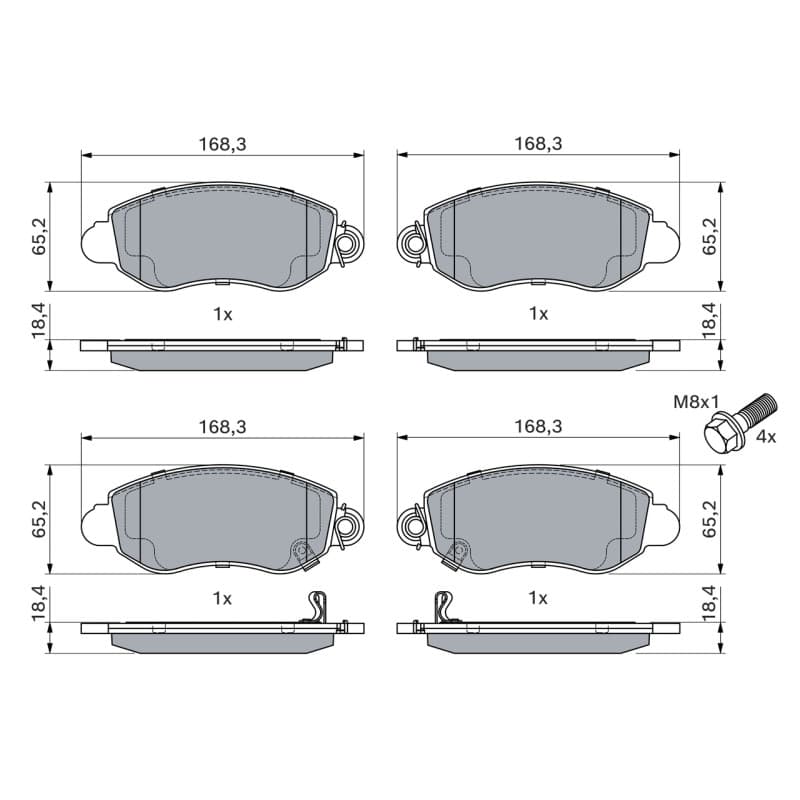 BOSCH 0 986 494 047 stabdžių trinkelių rinkinys, diskinis stabdys