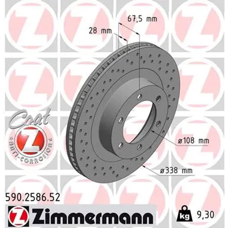 ZIMMERMANN stabdžių diskas 590.2586.52