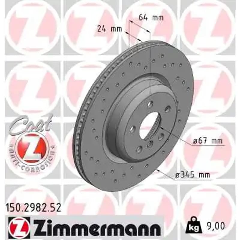 ZIMMERMANN stabdžių diskas 150.2982.52