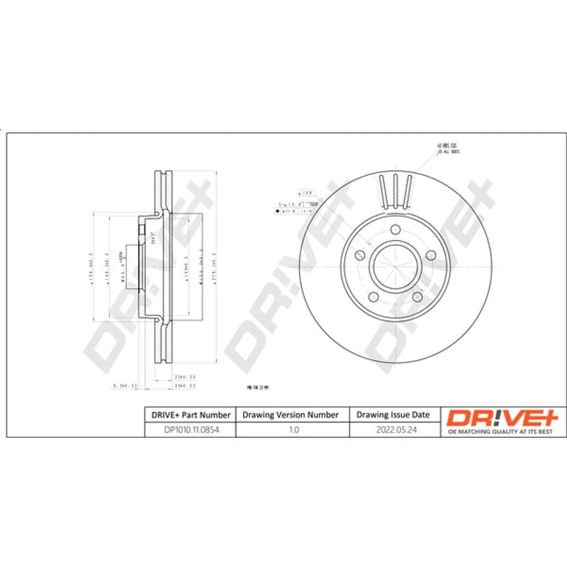 DRVE stabdžių diskas DP1010.11.0854