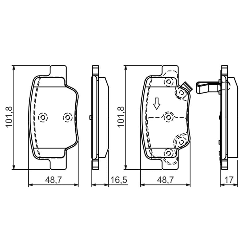 BOSCH 0 986 494 404 stabdžių trinkelių rinkinys, diskinis stabdys