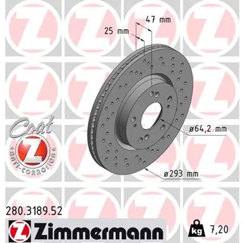 ZIMMERMANN stabdžių diskas 280.3189.52