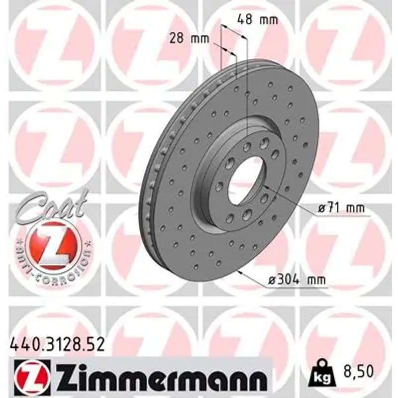 ZIMMERMANN stabdžių diskas 440.3128.52