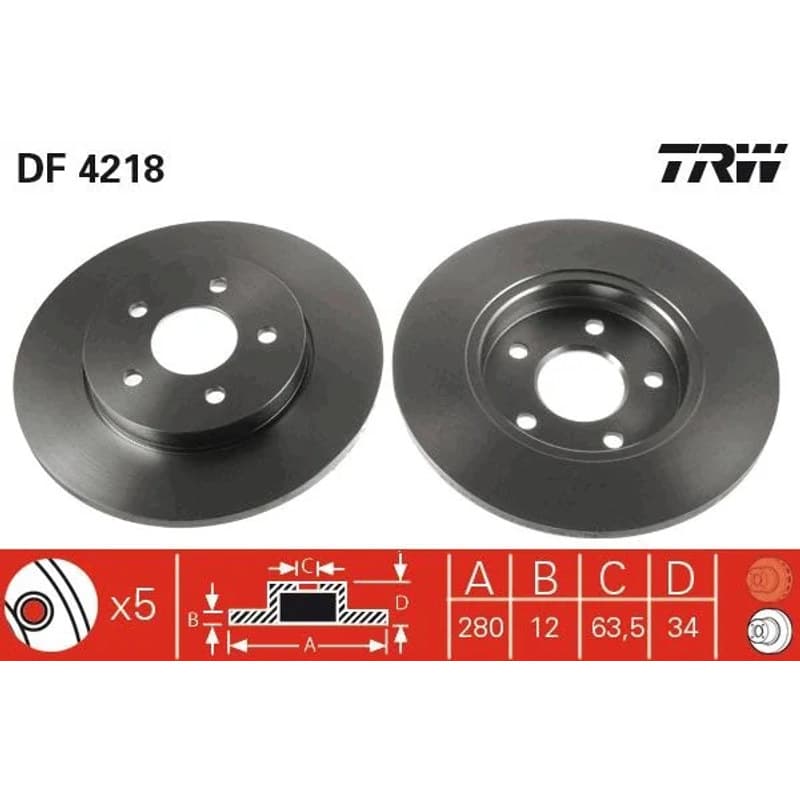TRW Stabdžių diskas DF4218