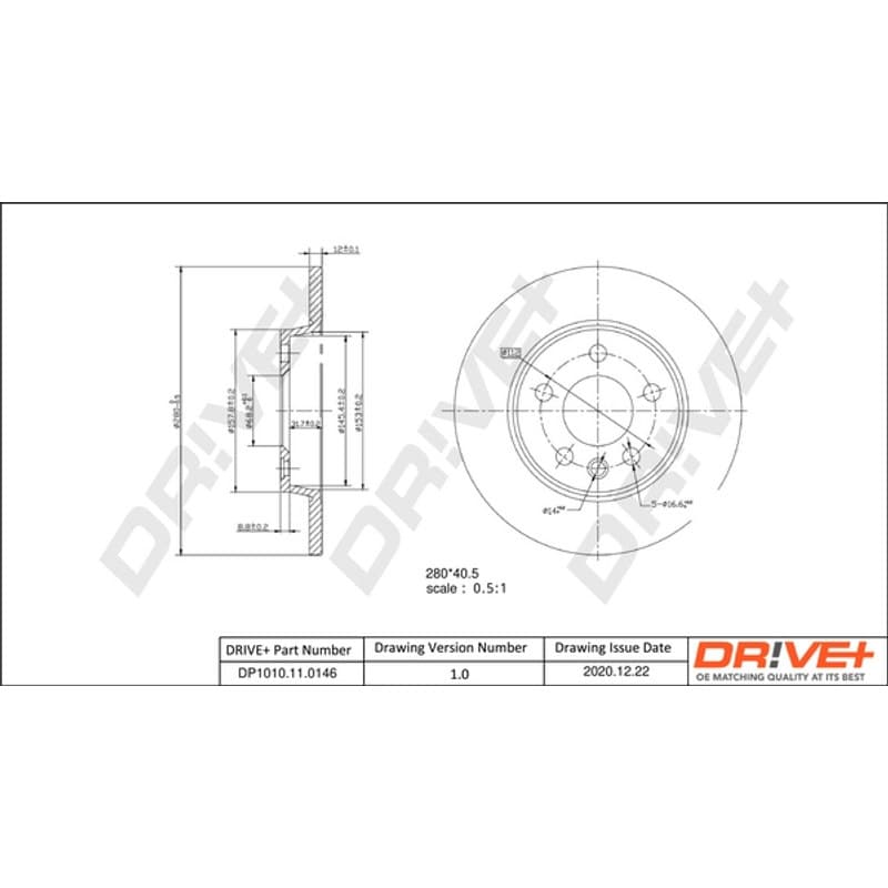 DRVE DP1010.11.0146 stabdžių diskas