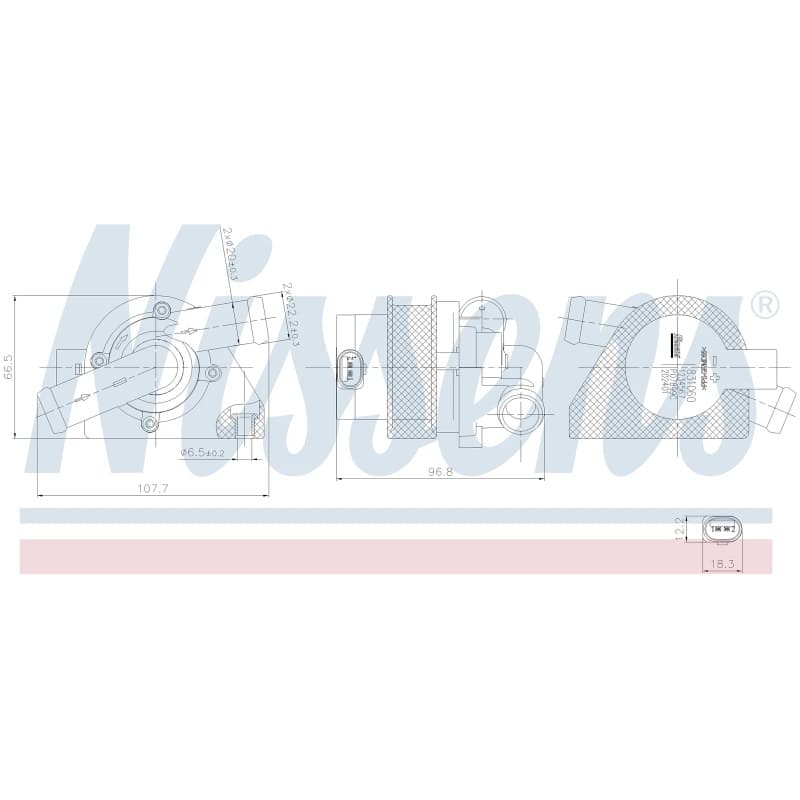 NISSENS Papildomas vandens siurblys (aušinimo vandens kontūras) 831060