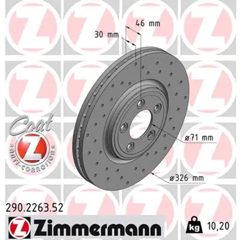 ZIMMERMANN stabdžių diskas 290.2263.52