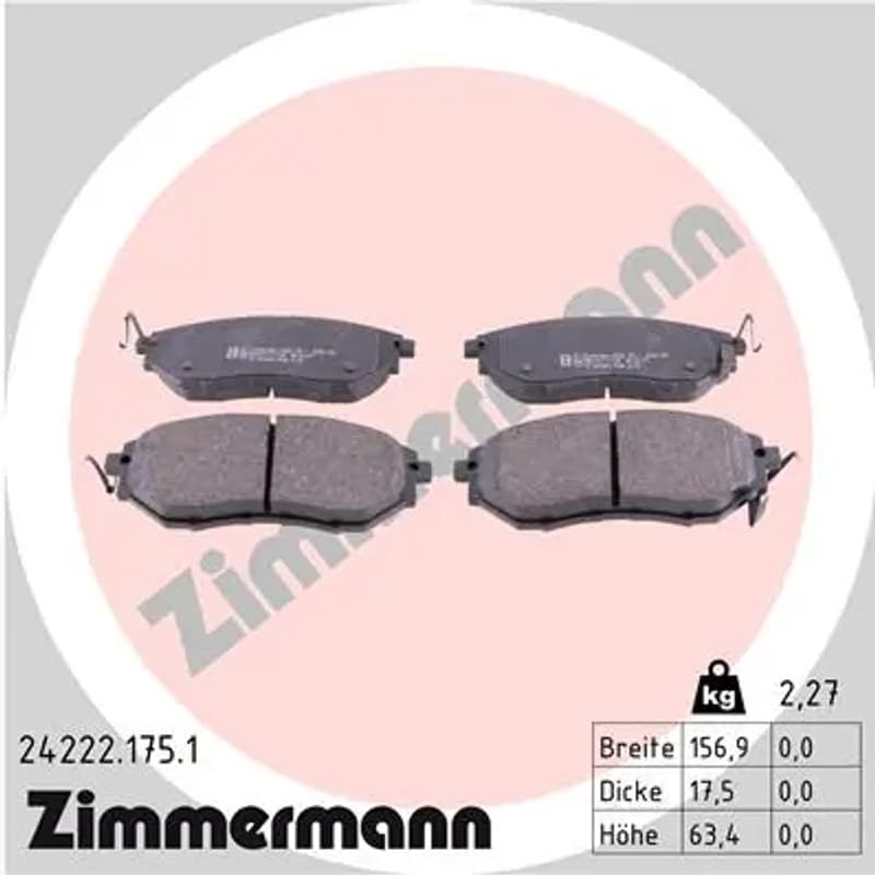 ZIMMERMANN stabdžių trinkelių rinkinys, diskinis stabdys 24222.175.1