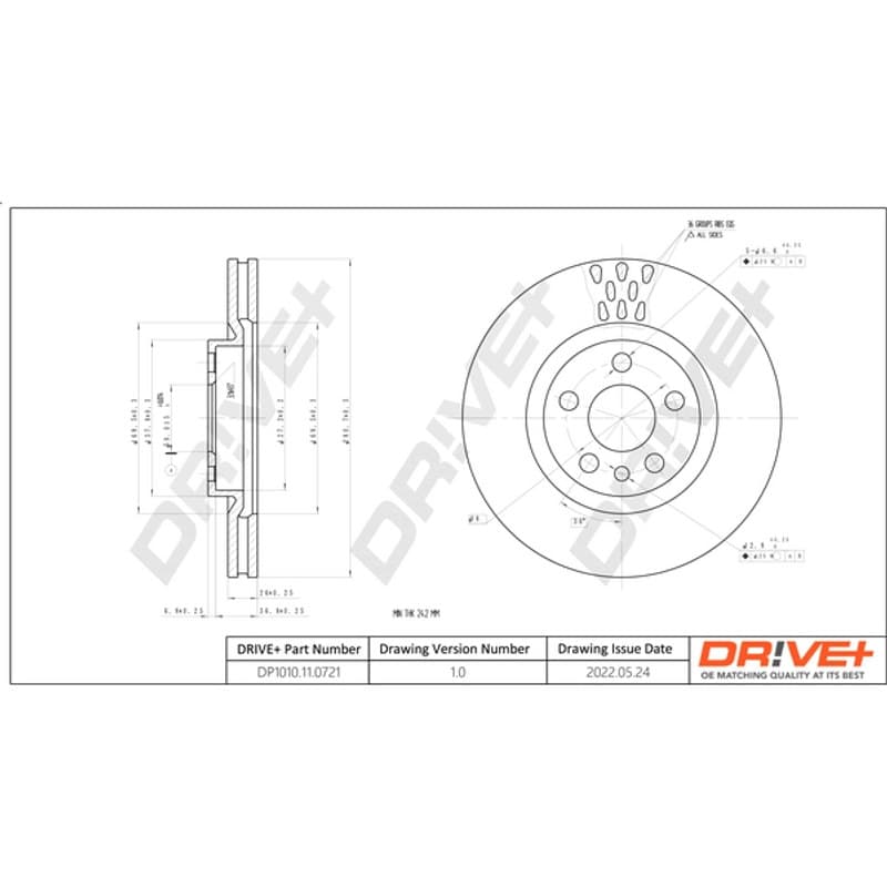 DRVE stabdžių diskas DP1010.11.0721