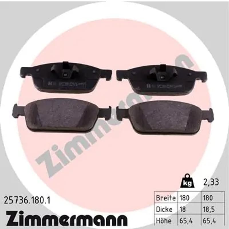 ZIMMERMANN stabdžių trinkelių rinkinys, diskinis stabdys 25736.180.1