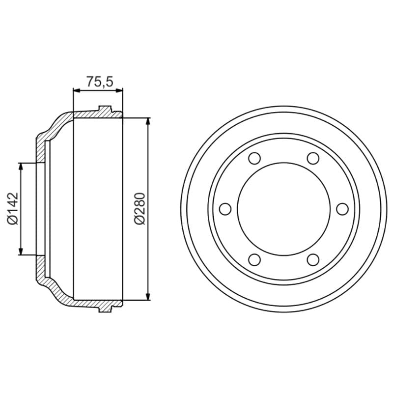 BOSCH 0 986 477 195 stabdžių būgnas