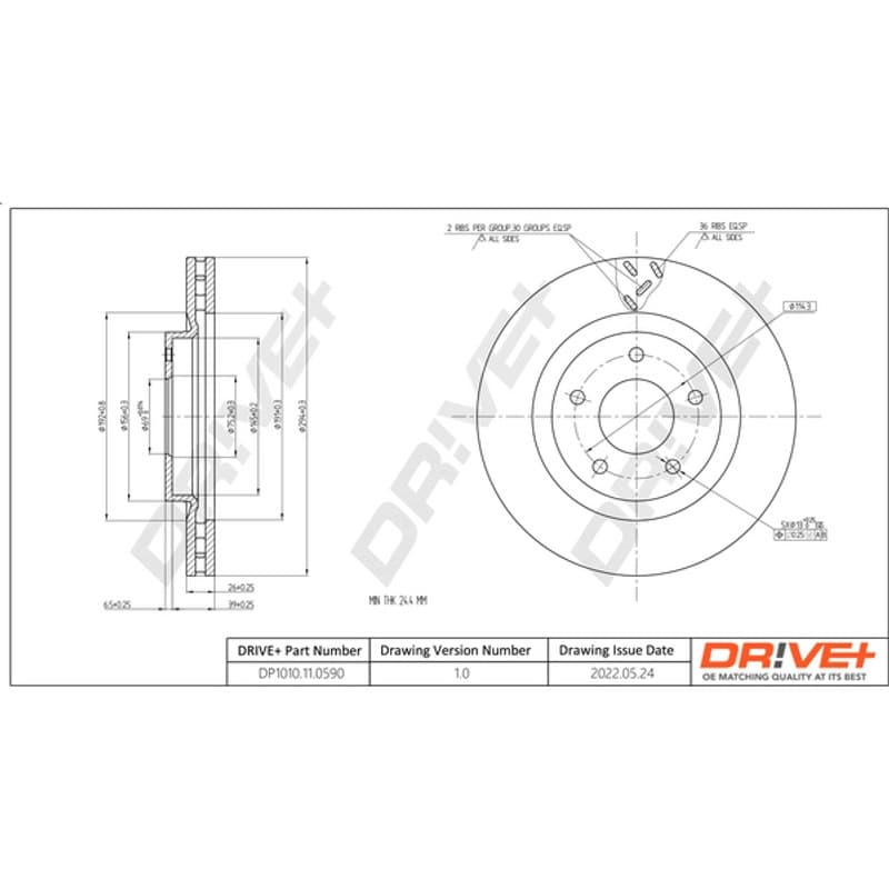 DRVE stabdžių diskas DP1010.11.0590