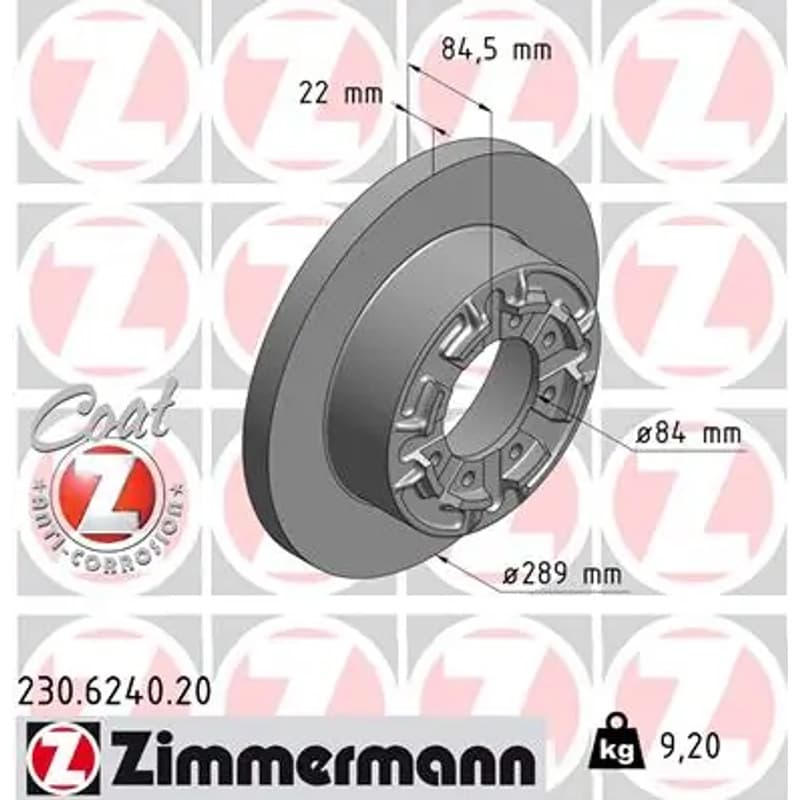 ZIMMERMANN stabdžių diskas 230.6240.20
