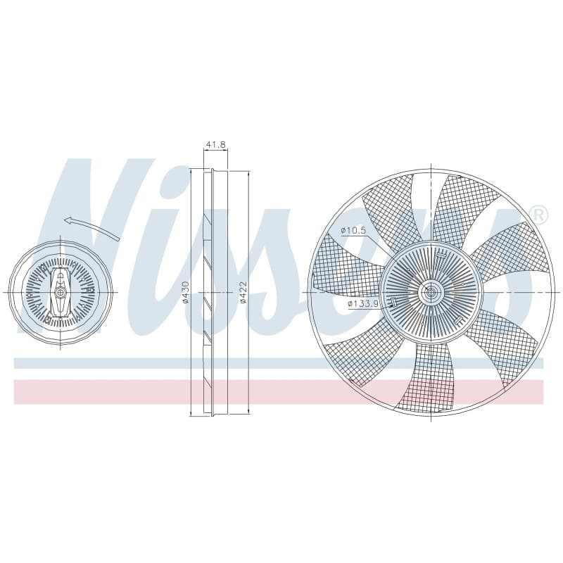 NISSENS sankaba, radiatoriaus ventiliatorius 86217