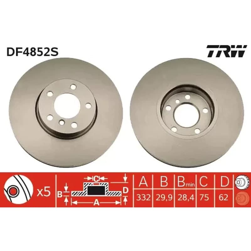 TRW stabdžių diskas DF4852S