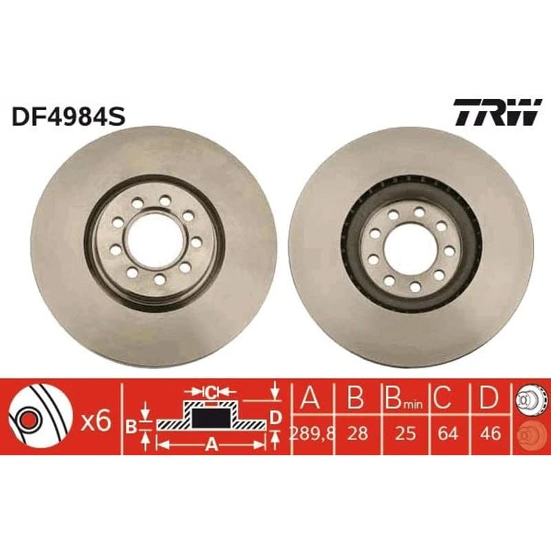 TRW Stabdžių diskas DF4984S