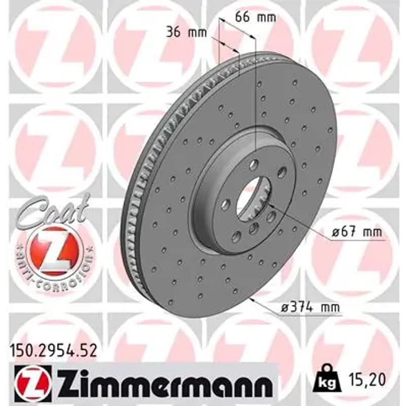 ZIMMERMANN stabdžių diskas 150.2954.52