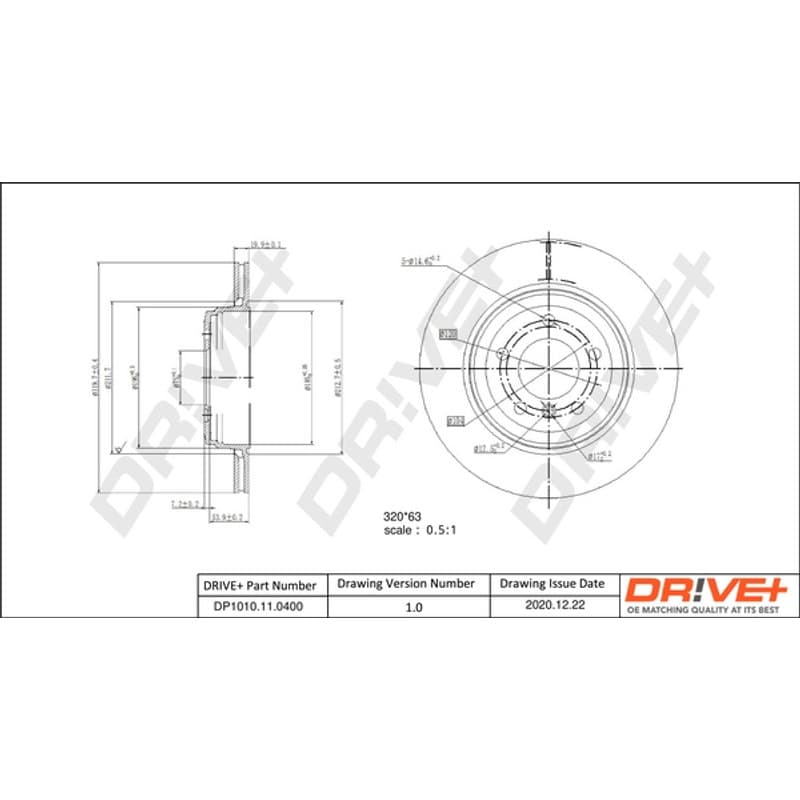 DRVE stabdžių diskas DP1010.11.0400