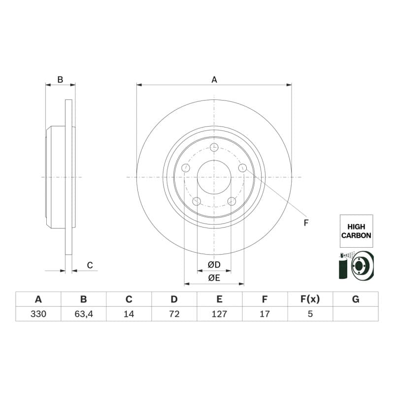 BOSCH 0 986 479 F89 stabdžių diskas