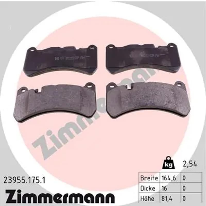 ZIMMERMANN stabdžių trinkelių rinkinys, diskinis stabdys 23955.175.1
