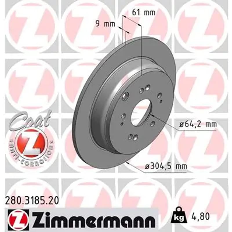 ZIMMERMANN stabdžių diskas 280.3185.20