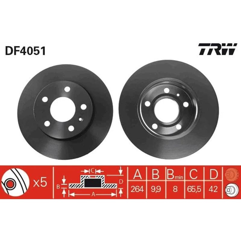 TRW Stabdžių diskas DF4051