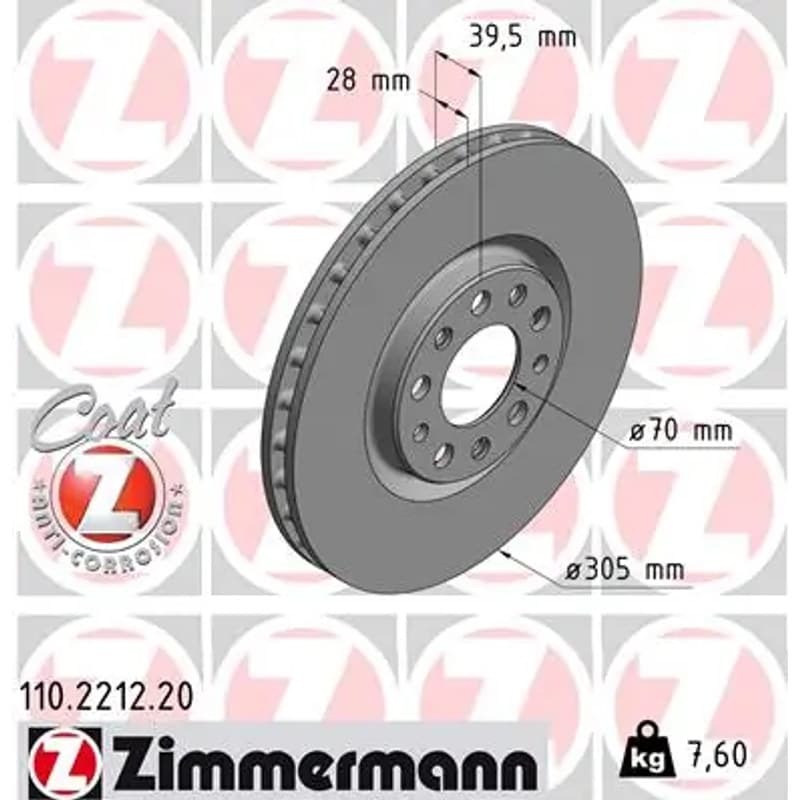 ZIMMERMANN stabdžių diskas 110.2212.20