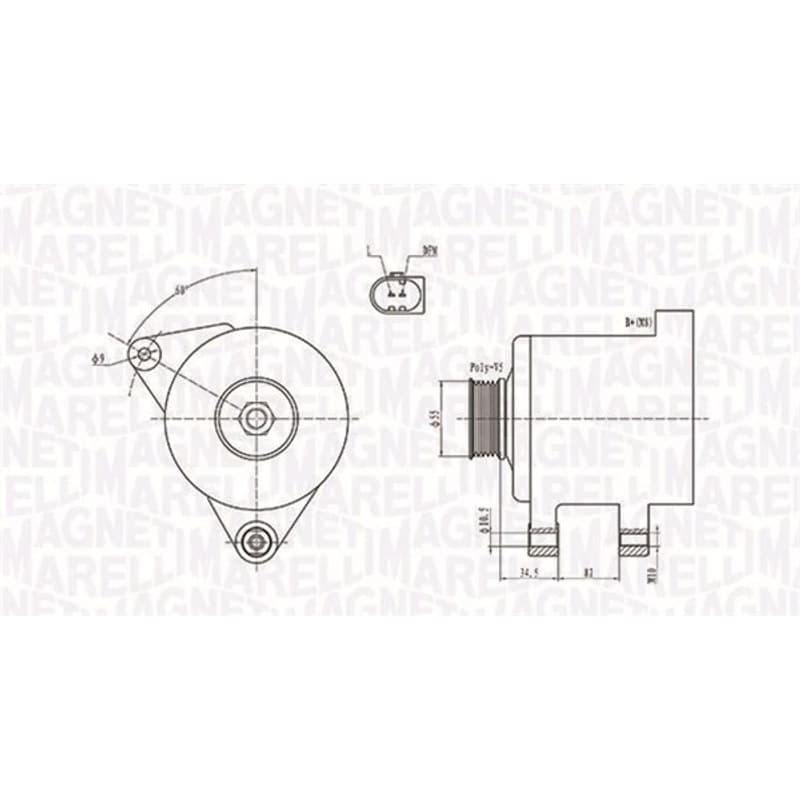 MAGNETIMARELLI kintamosios srovės generatorius 063731664010