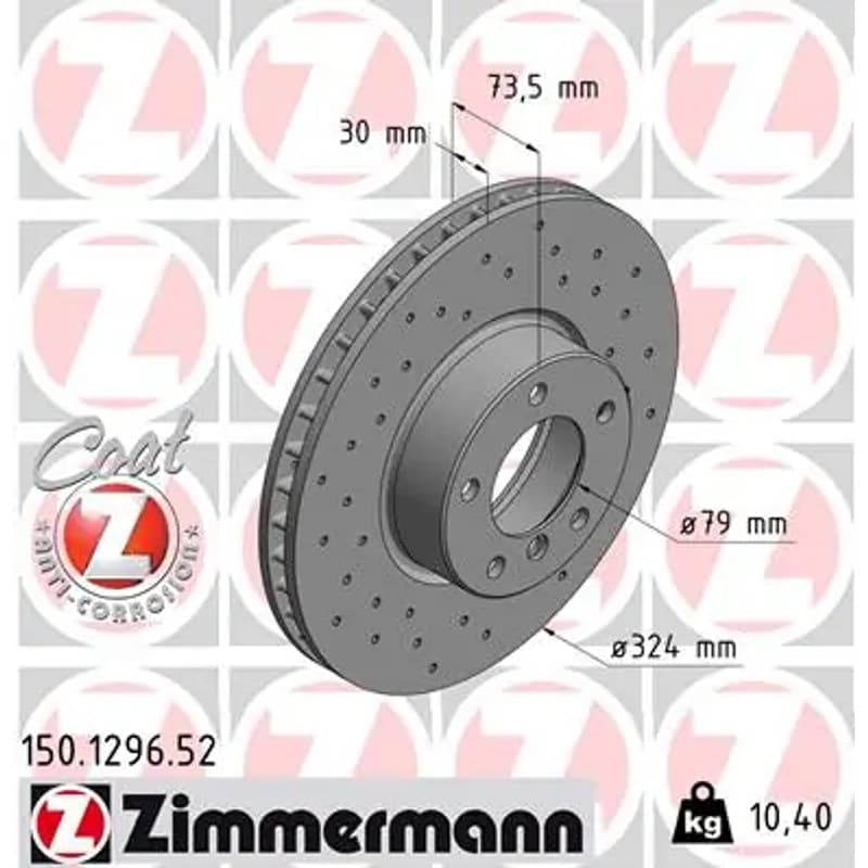 ZIMMERMANN stabdžių diskas 150.1296.52