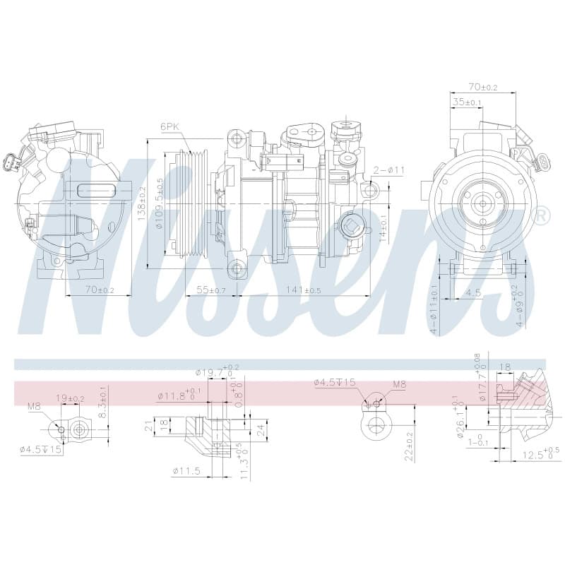 NISSENS kompresorius, oro kondicionierius 890595