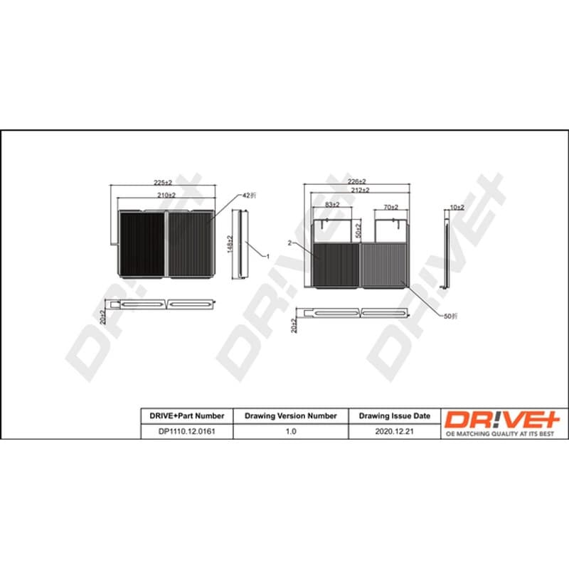 DRVE filtras, salono oras DP1110.12.0161