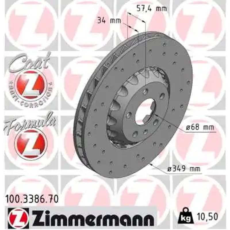 ZIMMERMANN stabdžių diskas 100.3386.70