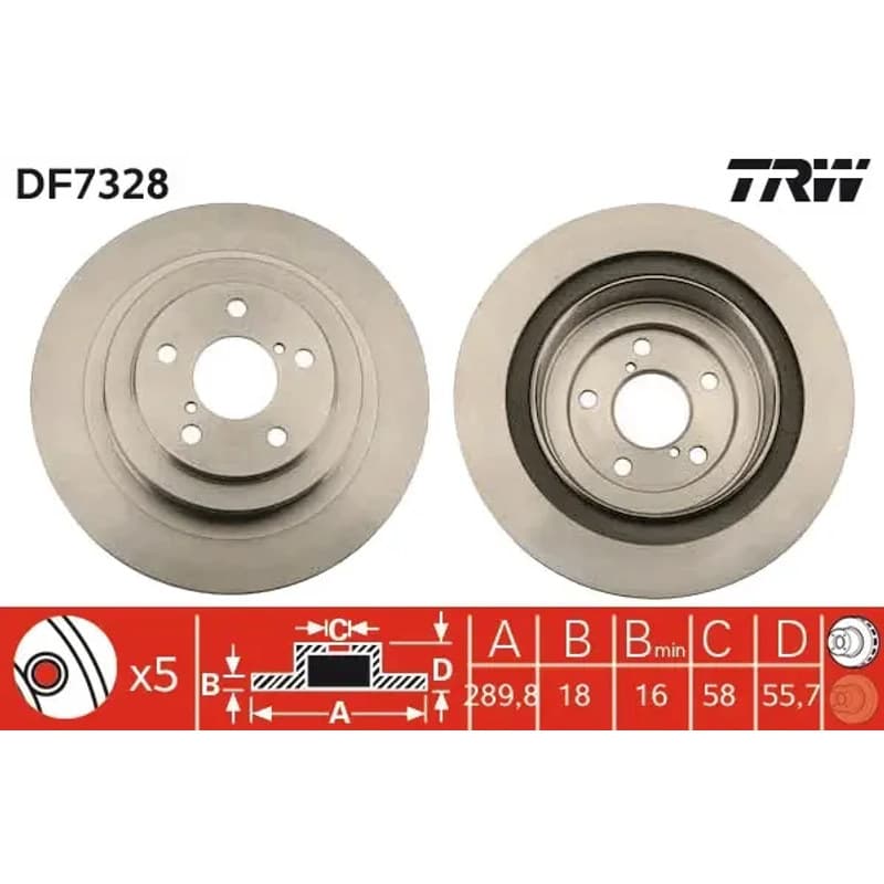 TRW stabdžių diskas DF7328