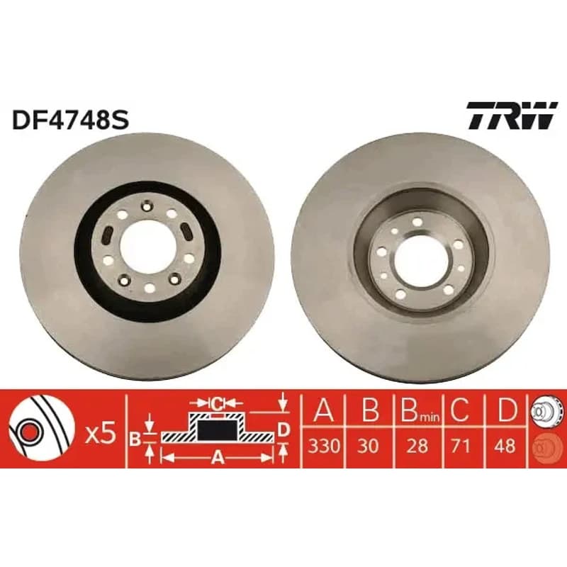 TRW stabdžių diskas DF4748S