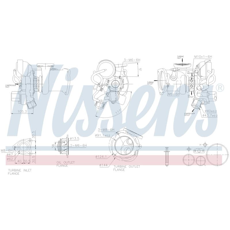 NISSENS kompresorius, įkrovimo sistema 93454