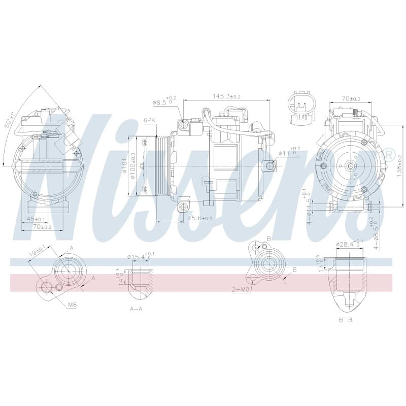 NISSENS kompresorius, oro kondicionierius 890012