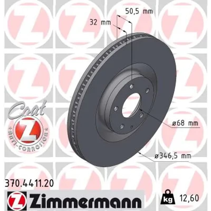 ZIMMERMANN stabdžių diskas 370.4411.20