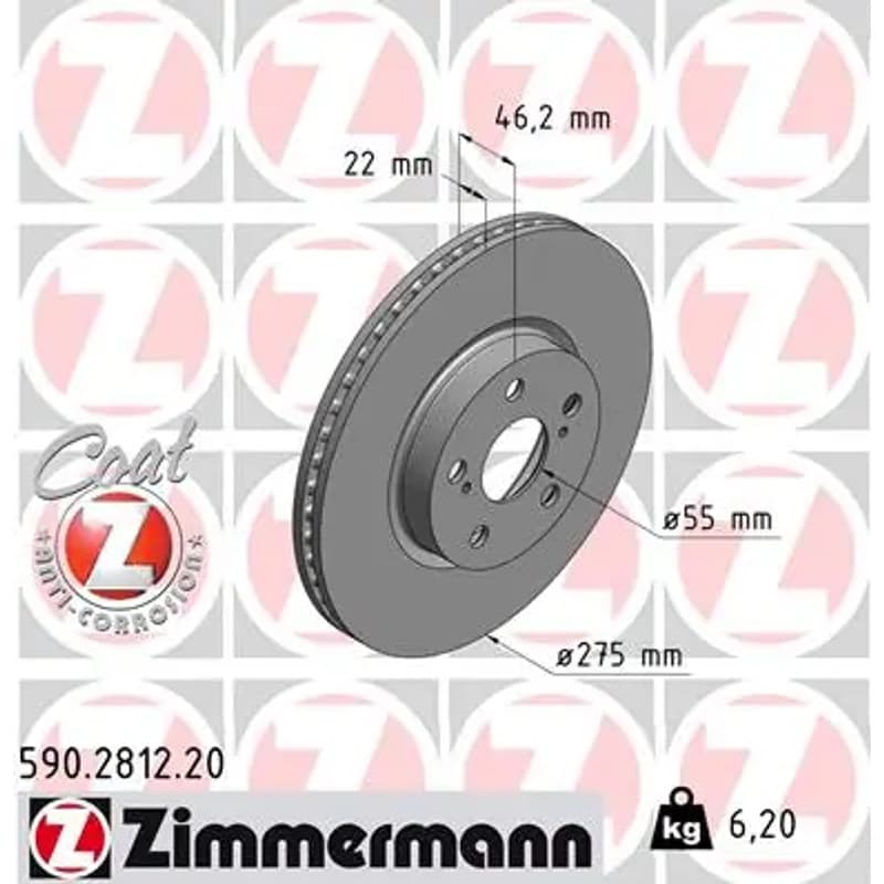 ZIMMERMANN stabdžių diskas 590.2812.20
