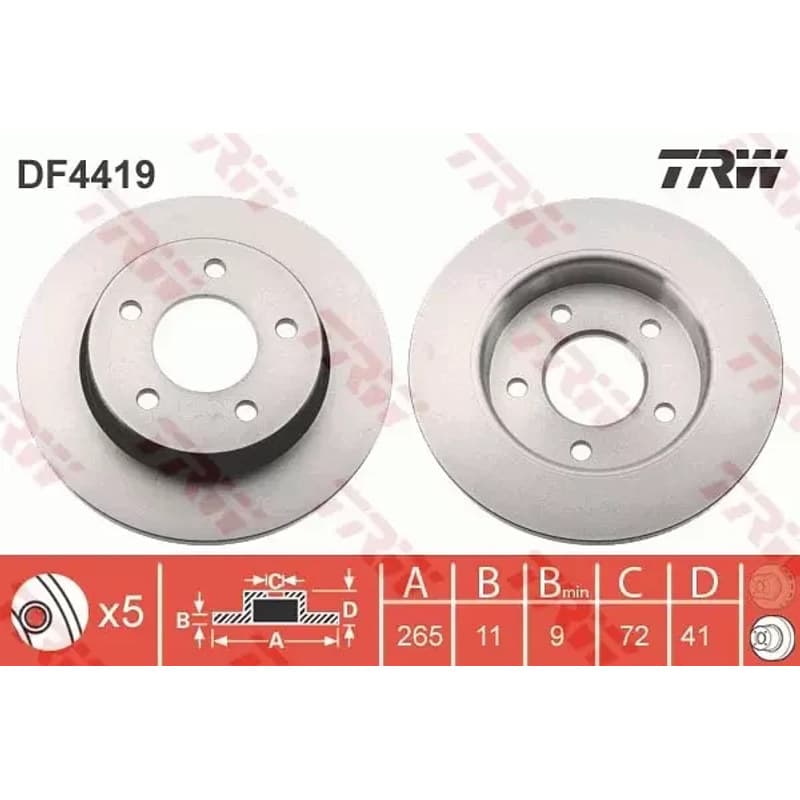 TRW stabdžių diskas DF4419